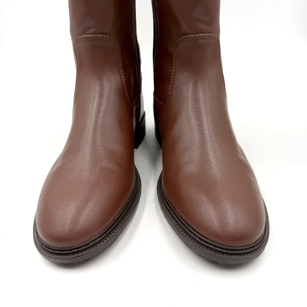 Coach Faith Riding Boots Walnut Brown Leather Lug Knee High Sole Sz 9 - Picture 5 of 11